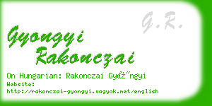 gyongyi rakonczai business card